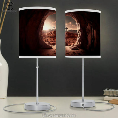 Empty Tomb Easter Jesus Christ Table Lamp Pictures - Faith Art - Christian Table Lamp For Bedroom Decor