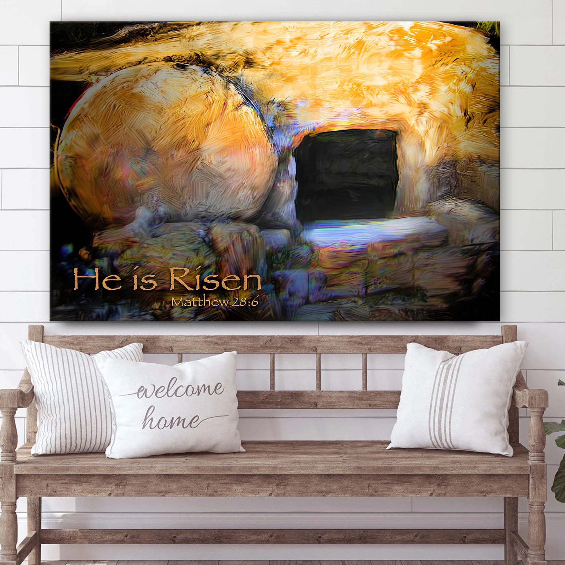 Empty Tomb He Is Risen Canvas Pictures - Easter Canvas - Christian Canvas Wall Art