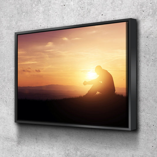 Ending Day With Prayer Wall Art - Christian Canvas Wall Art