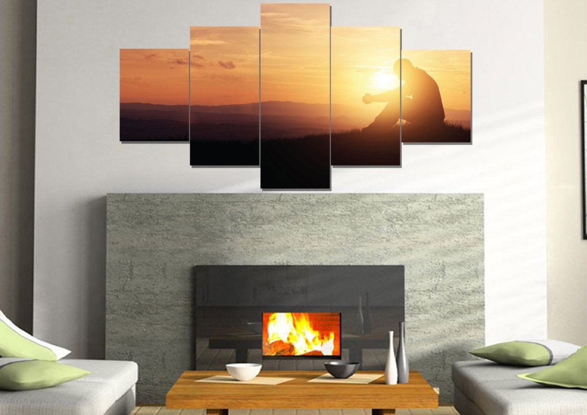 Ending Day With Prayer Wall Art - Christian Canvas Wall Art