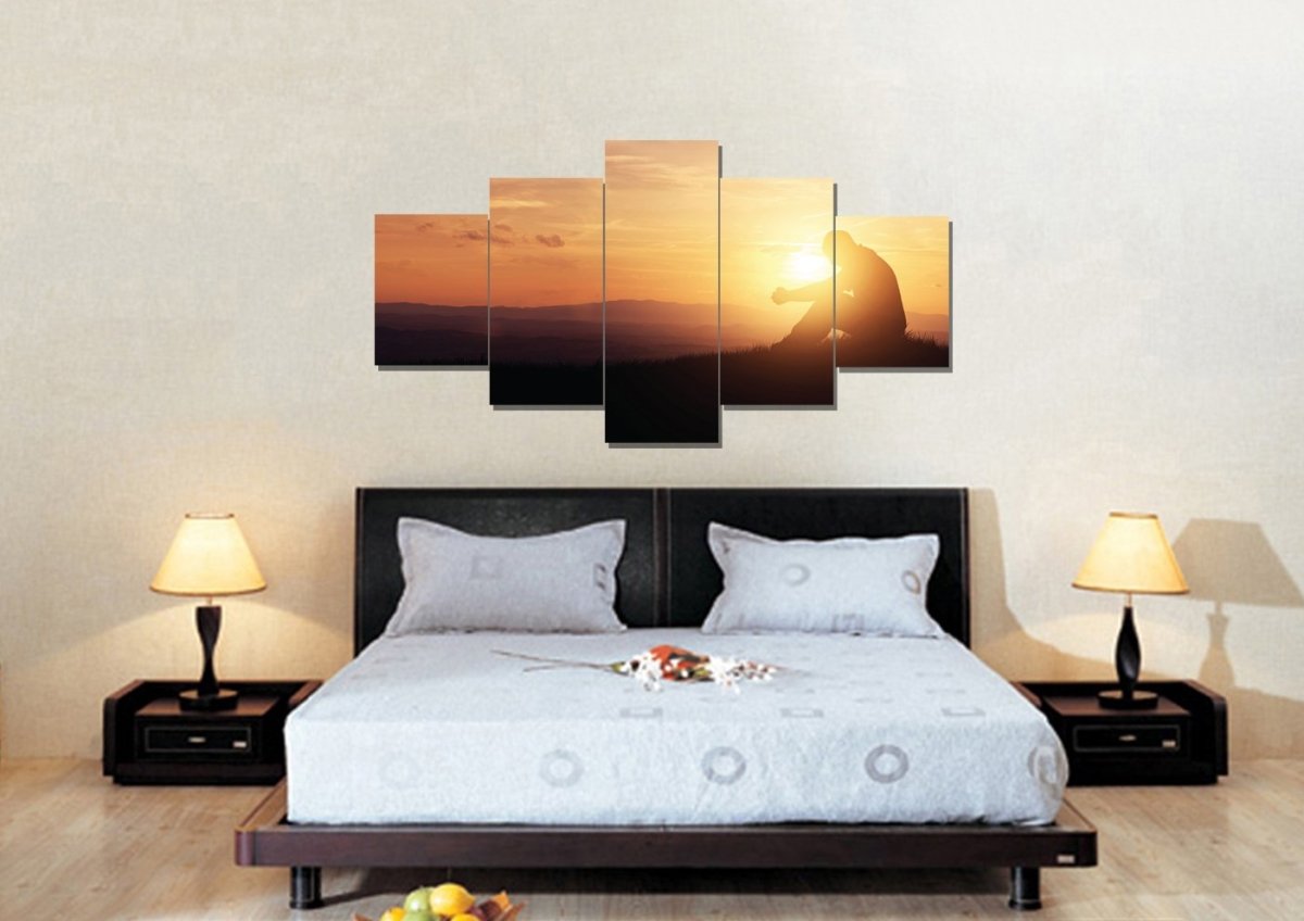 Ending Day With Prayer Wall Art - Christian Canvas Wall Art