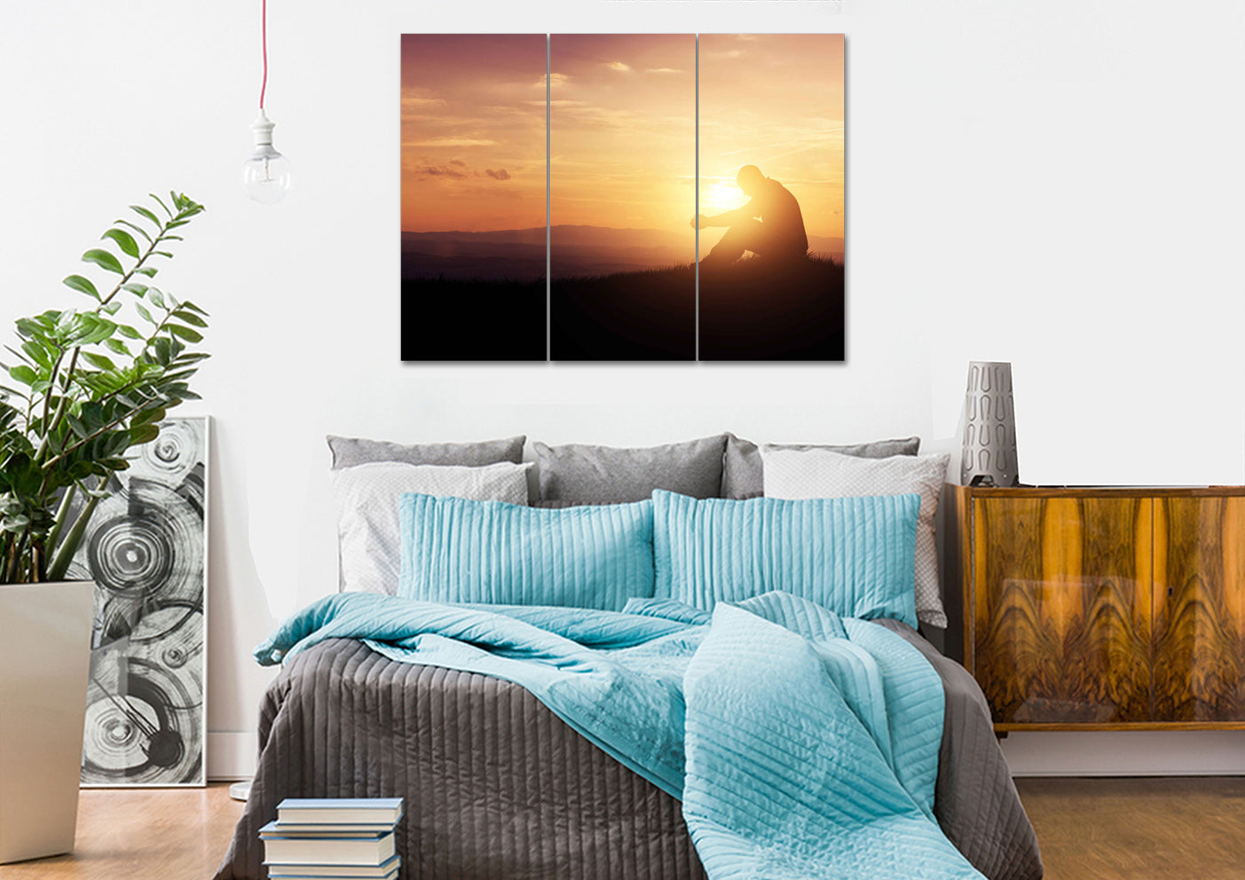 Ending Day With Prayer Wall Art - Christian Canvas Wall Art