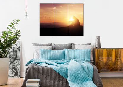 Ending Day With Prayer Wall Art - Christian Canvas Wall Art