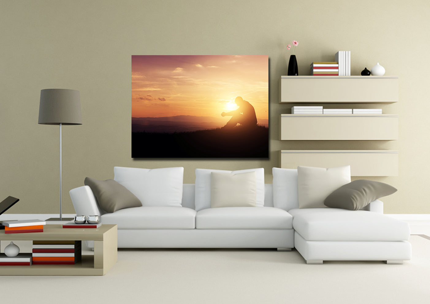 Ending Day With Prayer Wall Art - Christian Canvas Wall Art