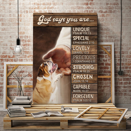 English Bulldog - God Says You Are Canvas - Canvas Decor Ideas