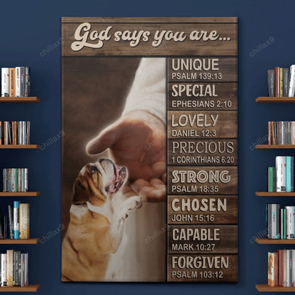 English Bulldog - God Says You Are Canvas - Canvas Decor Ideas