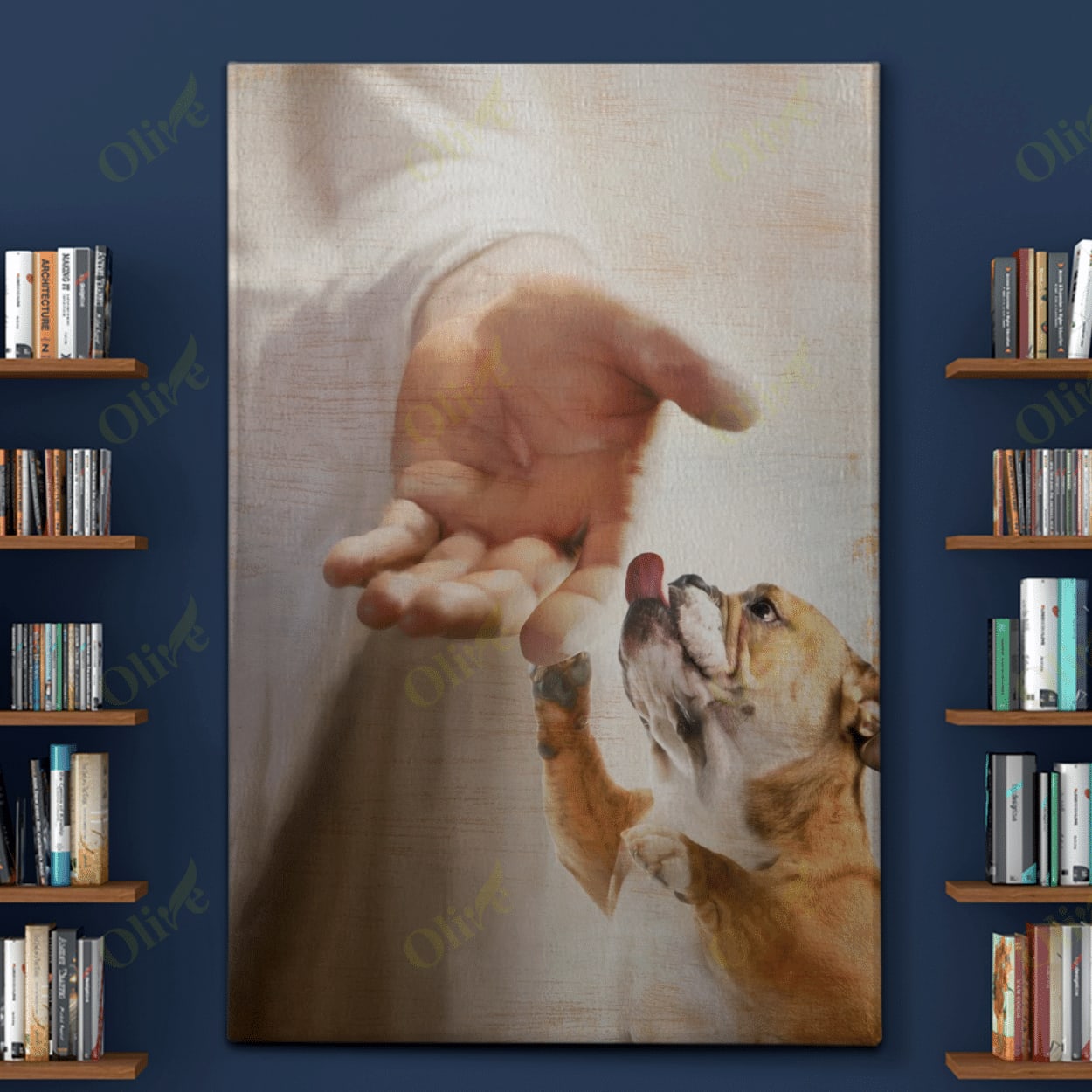 English Bulldog - Take My Hand 2 Canvas - Canvas Decor Ideas