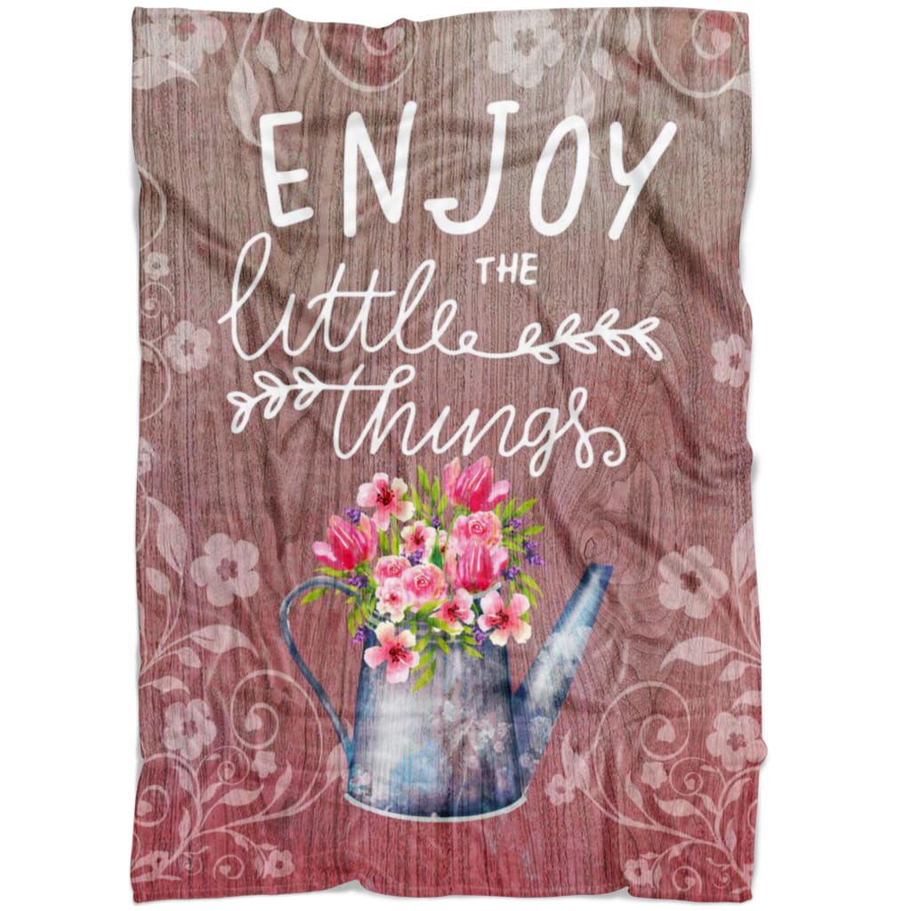 Enjoy The Little Things Christian Fleece Blanket - Christian Blanket - Bible Verse Blanket