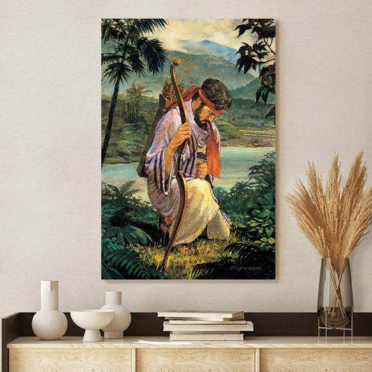 Enos Praying Canvas Pictures - Religious Canvas Wall Art - Scriptures Wall Decor