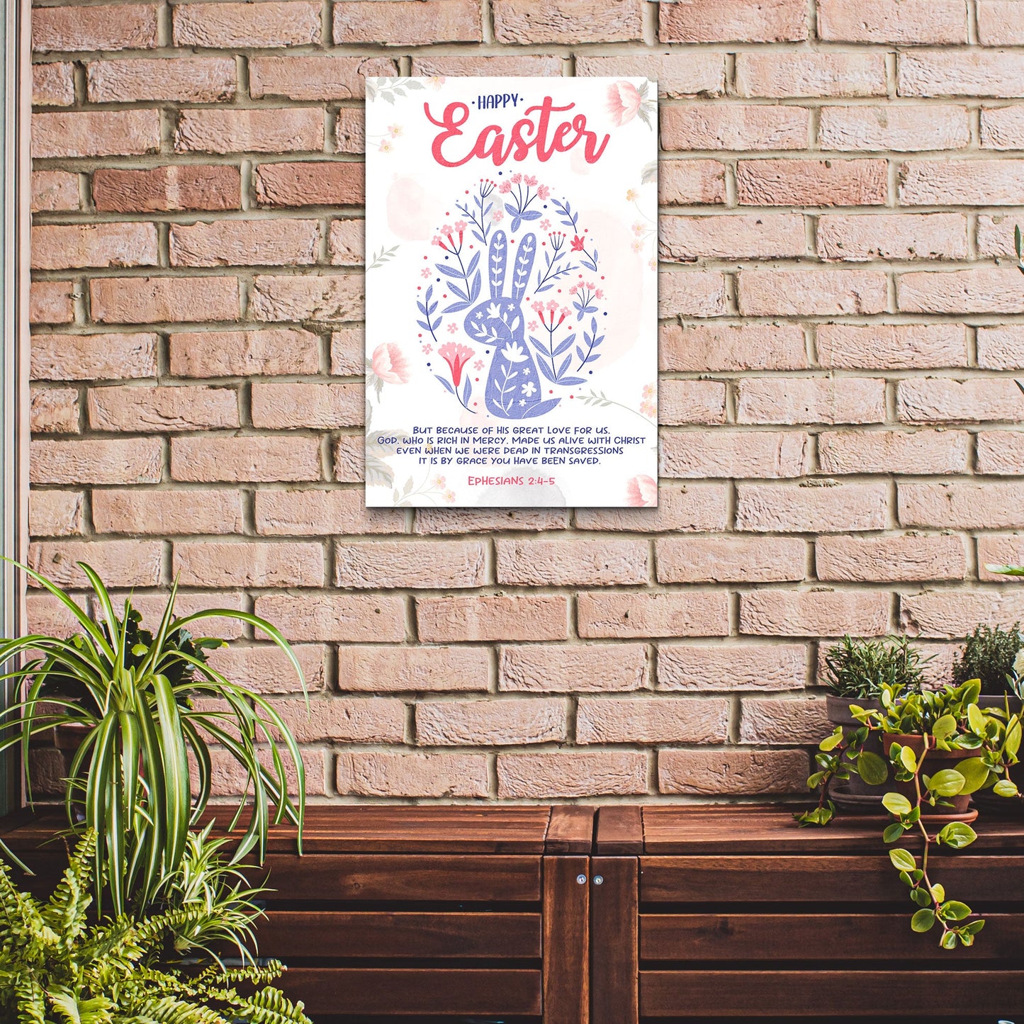 Ephesians 24-5 It Is By Grace You Have Been Saved Canvas Wall Art - Easter Canvas Pictures - Religious Wall Decor