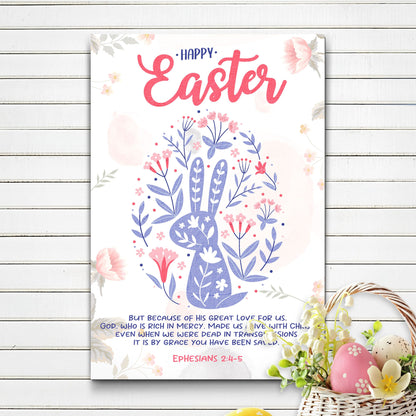 Ephesians 24-5 It Is By Grace You Have Been Saved Canvas Wall Art - Easter Canvas Pictures - Religious Wall Decor