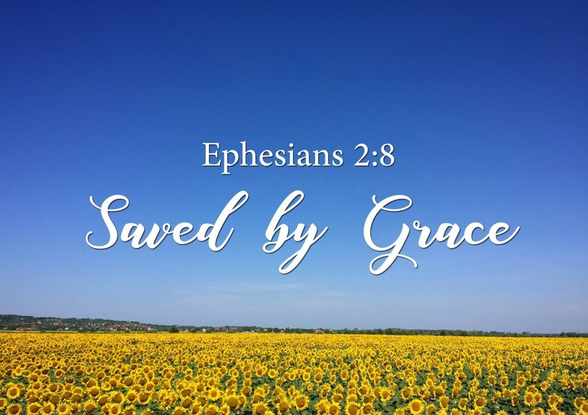 Ephesians 28 Saved By Grace Wall Art Canvas Print - Christian Canvas Wall Art