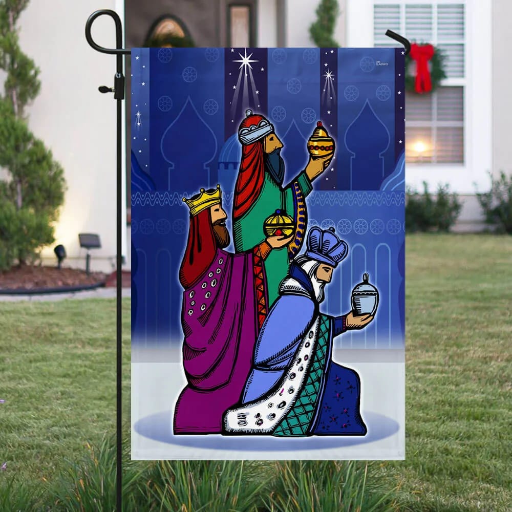 Epiphany Day Three Kings Flag Happy Day - Outdoor Christian House Flag - Christian Garden Flags