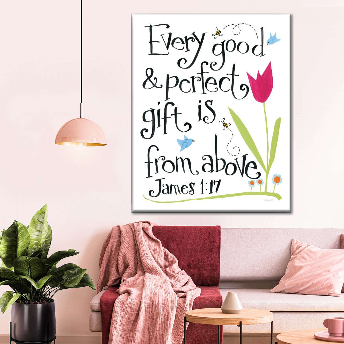 Every Good And Perfect Gift Canvas Wall Art - Christian Wall Decor Art - Religious Wall Decor