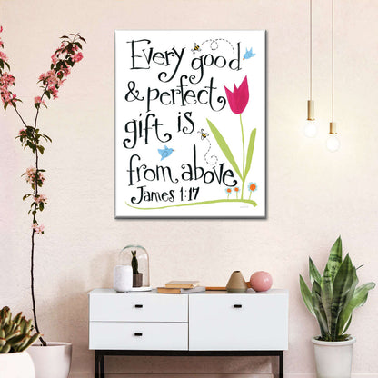 Every Good And Perfect Gift Canvas Wall Art - Christian Wall Decor Art - Religious Wall Decor