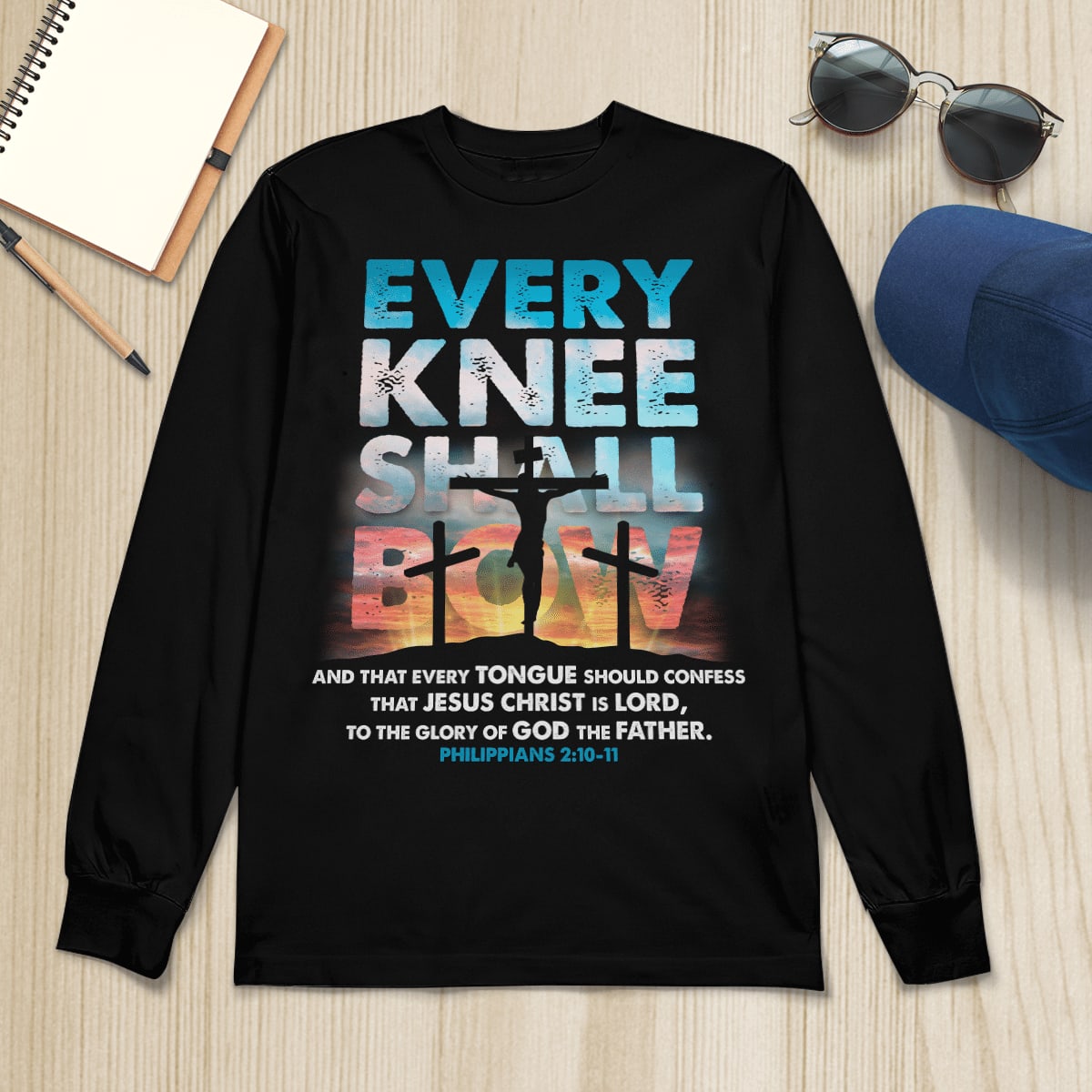 Every Knee Shall Bow God T-Shirt, Christian T-Shirt, Religious T-Shirt, Jesus Sweatshirt Hoodie, Faith T-Shirt