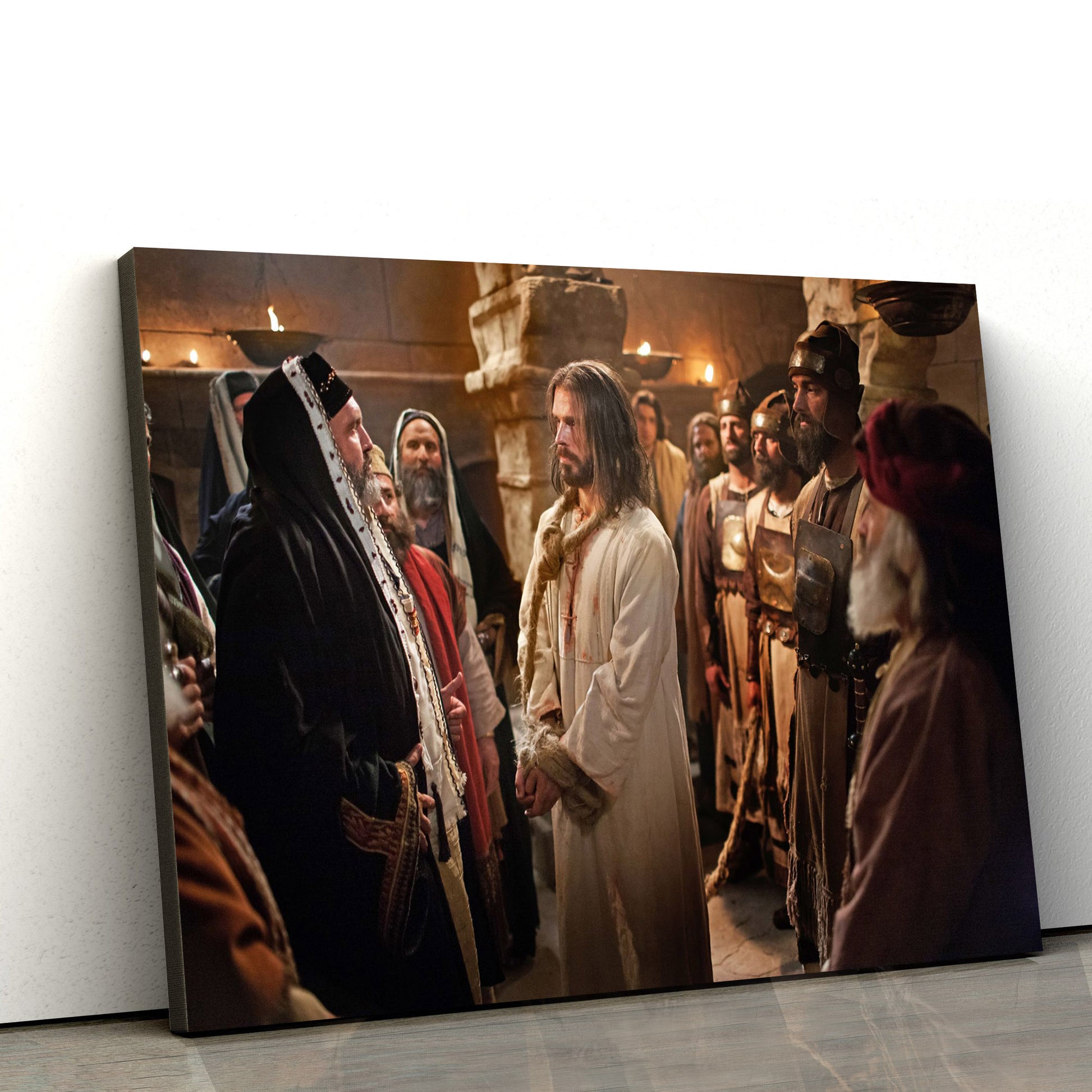 Examined Before Caiaphas And The Sanhedrin Canvas Wall Art - Easter Wall Art - Christian Canvas Wall Art