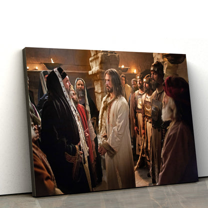 Examined Before Caiaphas And The Sanhedrin Canvas Wall Art - Easter Wall Art - Christian Canvas Wall Art