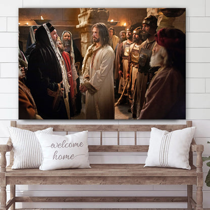 Examined Before Caiaphas And The Sanhedrin Canvas Wall Art - Easter Wall Art - Christian Canvas Wall Art