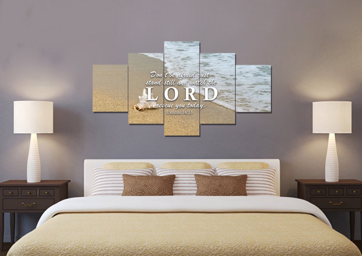 Exodus 1413 Watch The Lord Rescue You Canvas Wall Art Print - Christian Canvas Wall Art