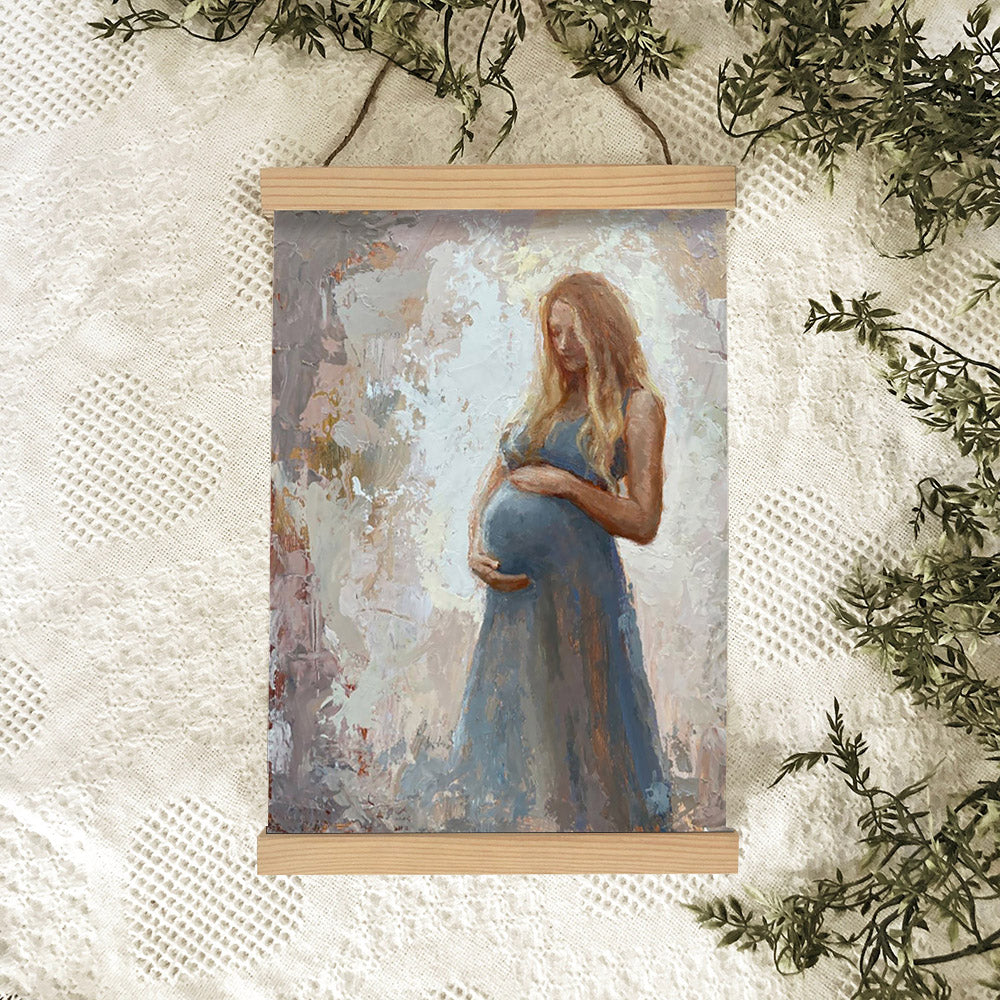 Expecting Mother Hanging Canvas Wall Art - Gift For Mom - Religious Canvas