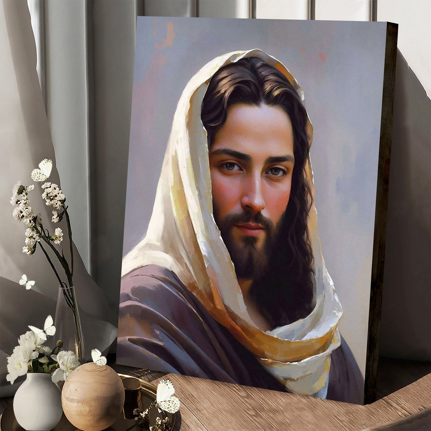 Experience Divine Love and Sacrifice in This Impasto Oil - Jesus Canvas Art - Christian Wall Canvas