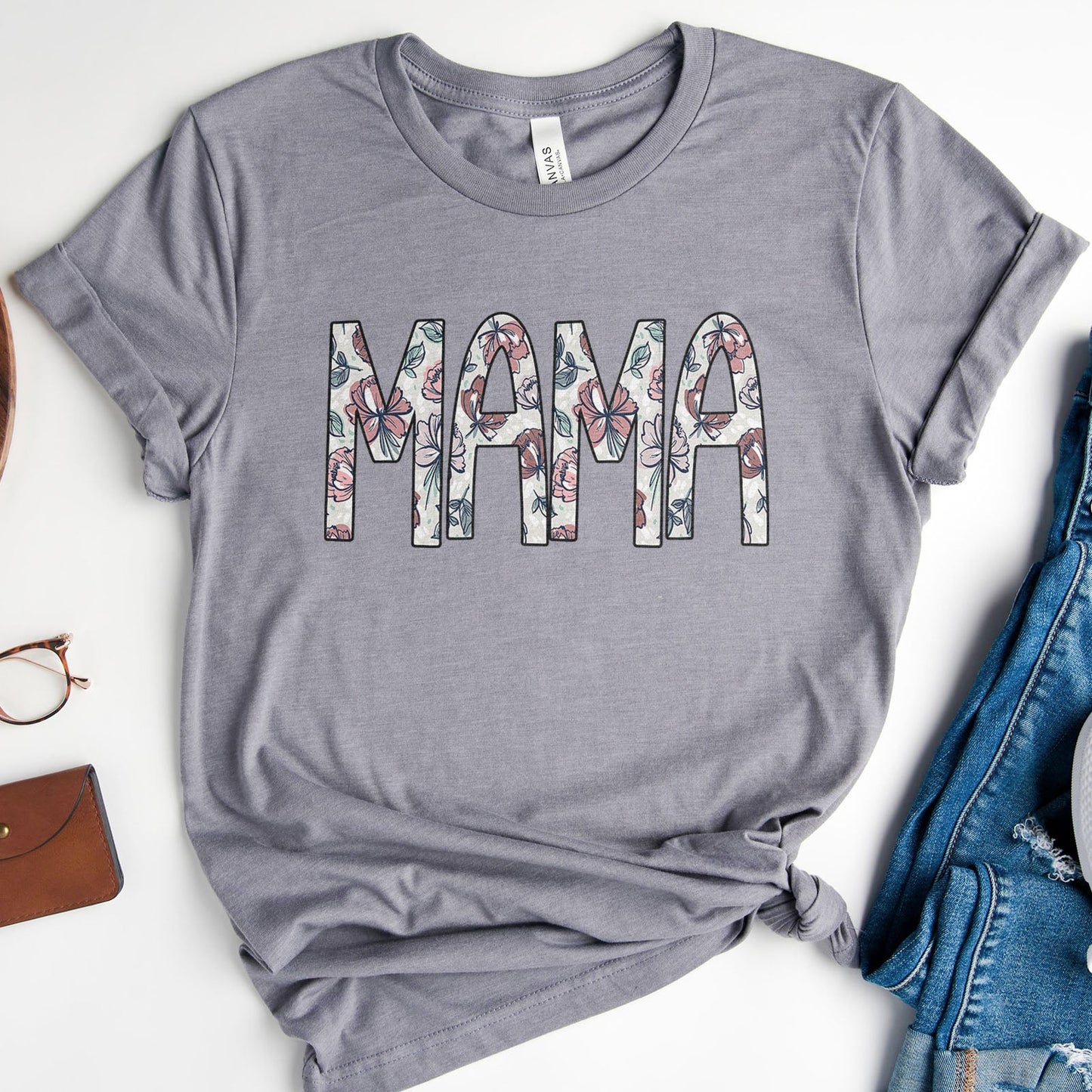 Classic Floral Mama Tee Shirts For Women - Christian Shirts for Women - Religious Tee Shirts