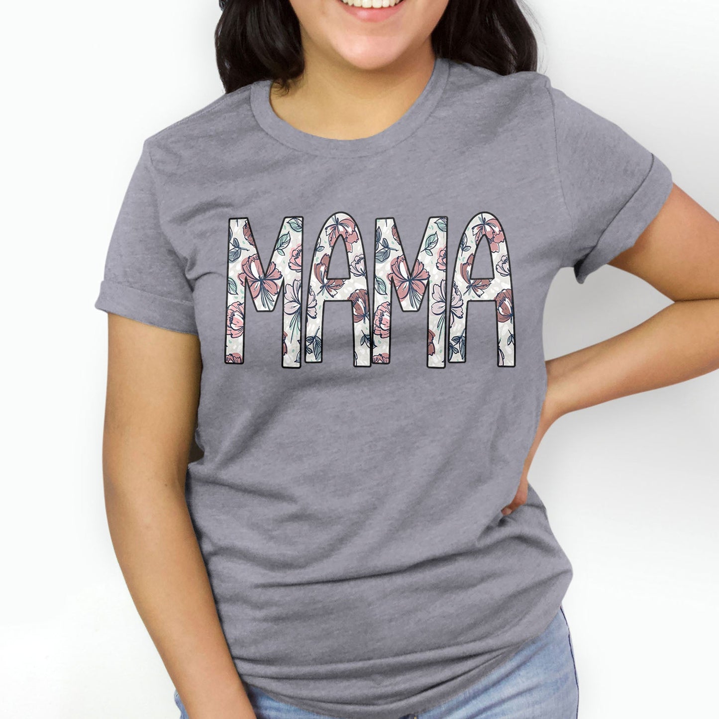 Classic Floral Mama Tee Shirts For Women - Christian Shirts for Women - Religious Tee Shirts