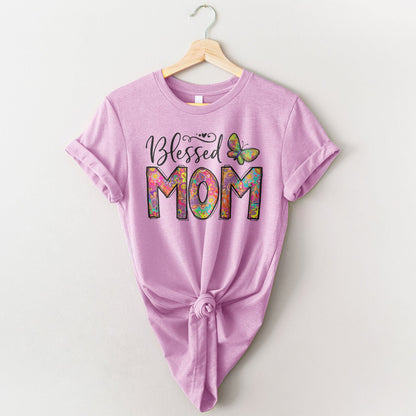 Groovy Blessed Mom Tee Shirts For Women - Christian Shirts for Women - Religious Tee Shirts