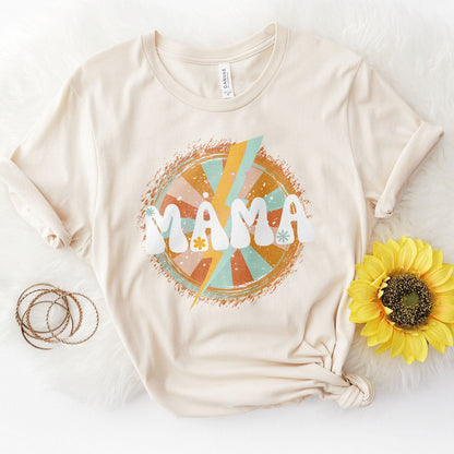 Retro Lightning Mama Tee Shirts For Women - Christian Shirts for Women - Religious Tee Shirts