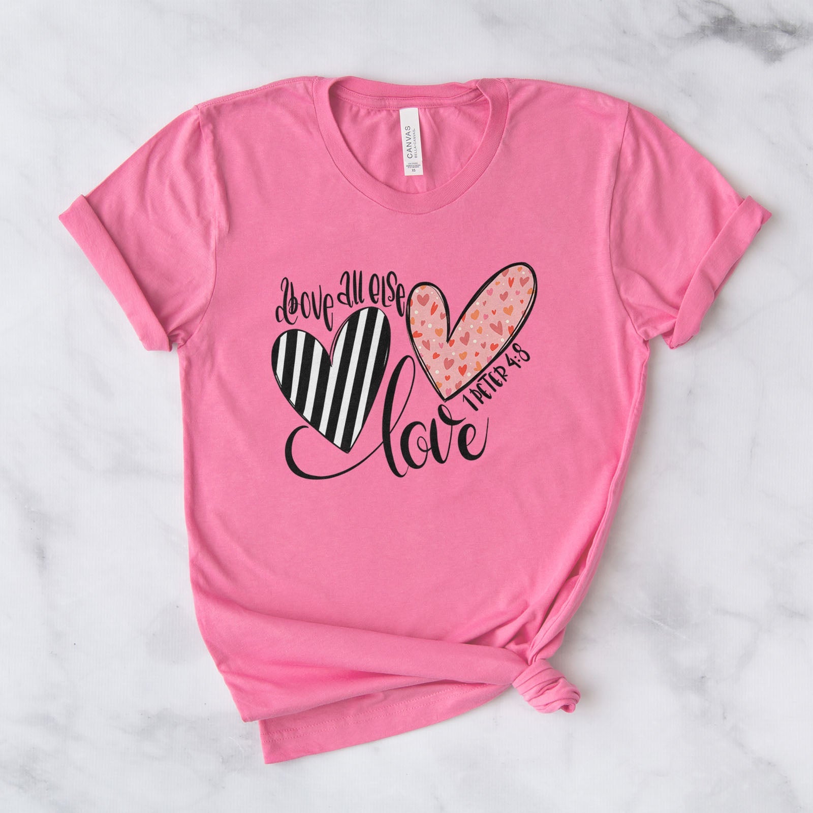 Above All Else Heart Tee Shirts For Women - Christian Shirts for Women - Religious Tee Shirts