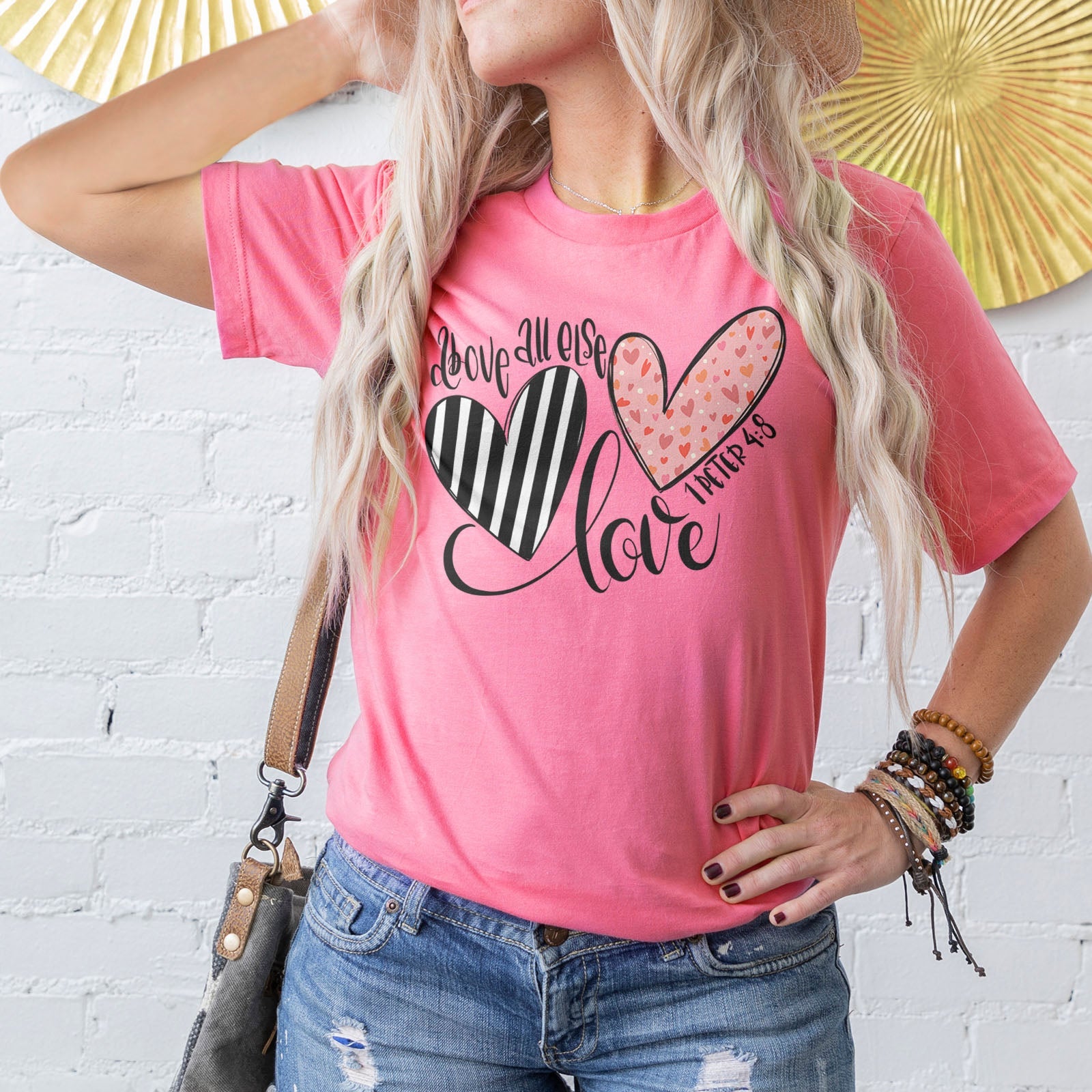 Above All Else Heart Tee Shirts For Women - Christian Shirts for Women - Religious Tee Shirts