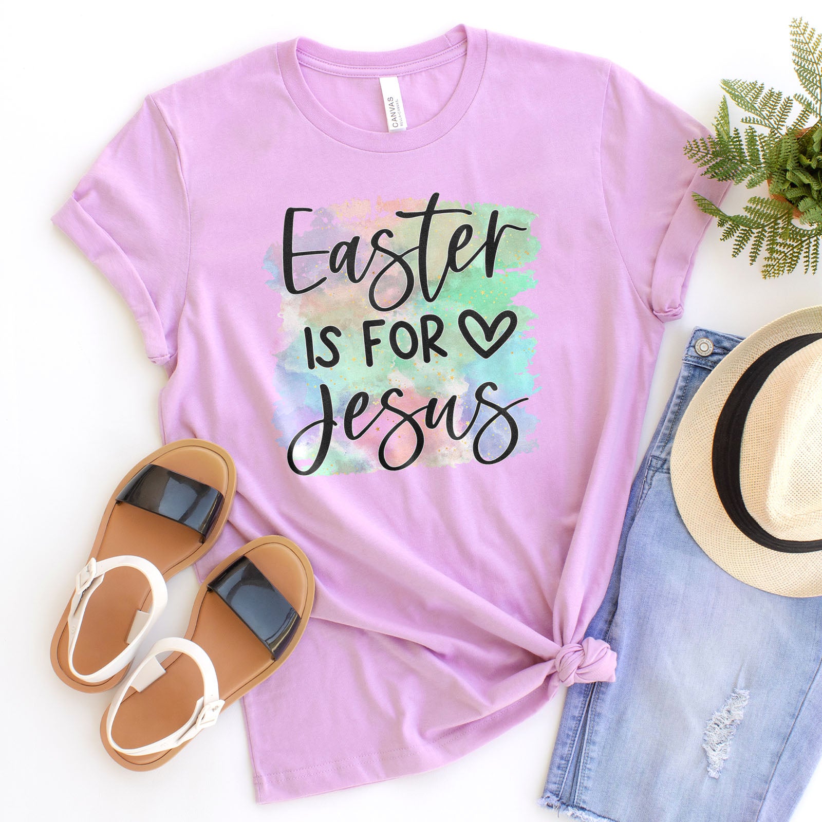 Easter Is For Jesus Rainbow Watercolor Tee Shirts For Women - Christian Easter T Shirts