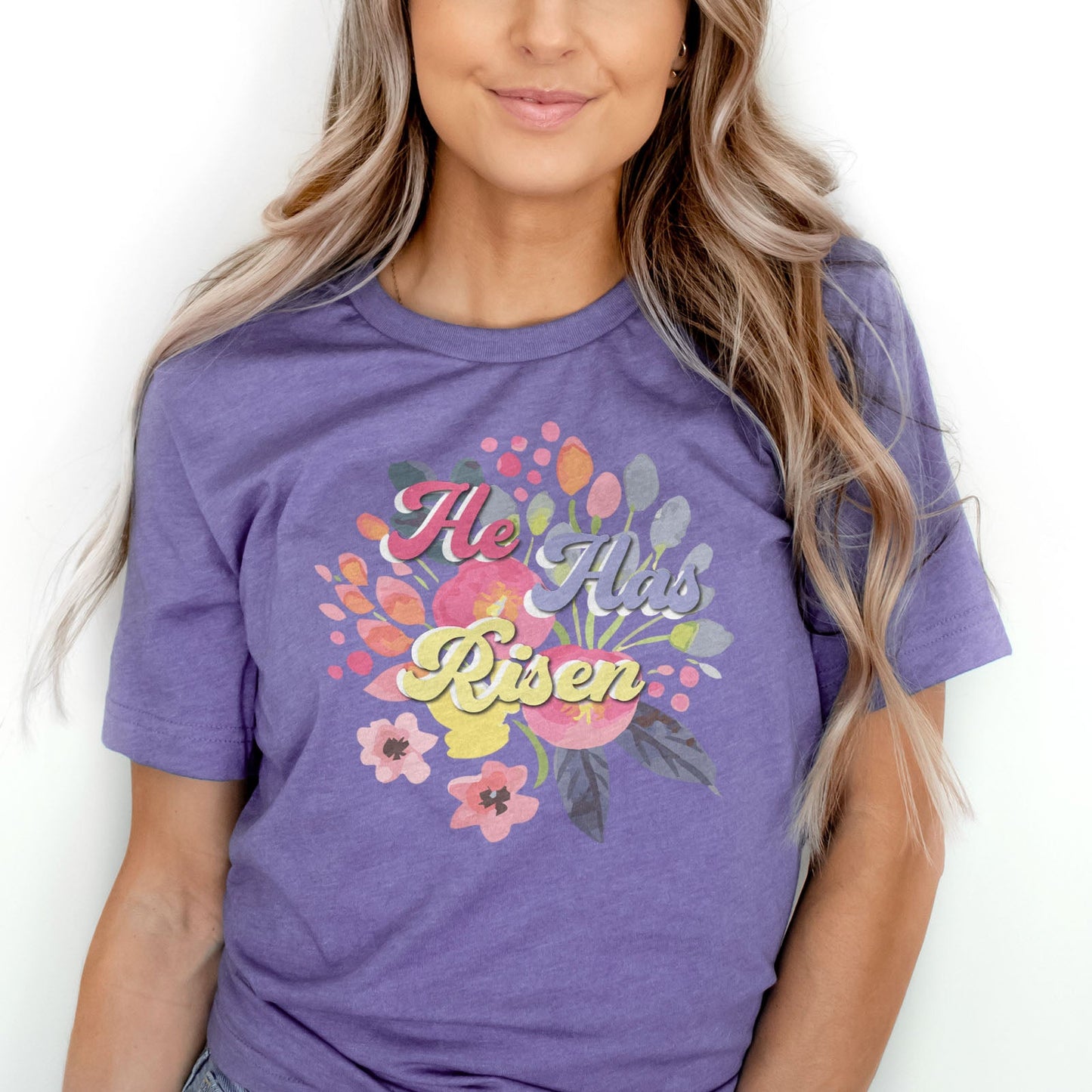 He Has Risen 3D Easter Floral Tee Shirts For Women - Christian Easter T Shirts