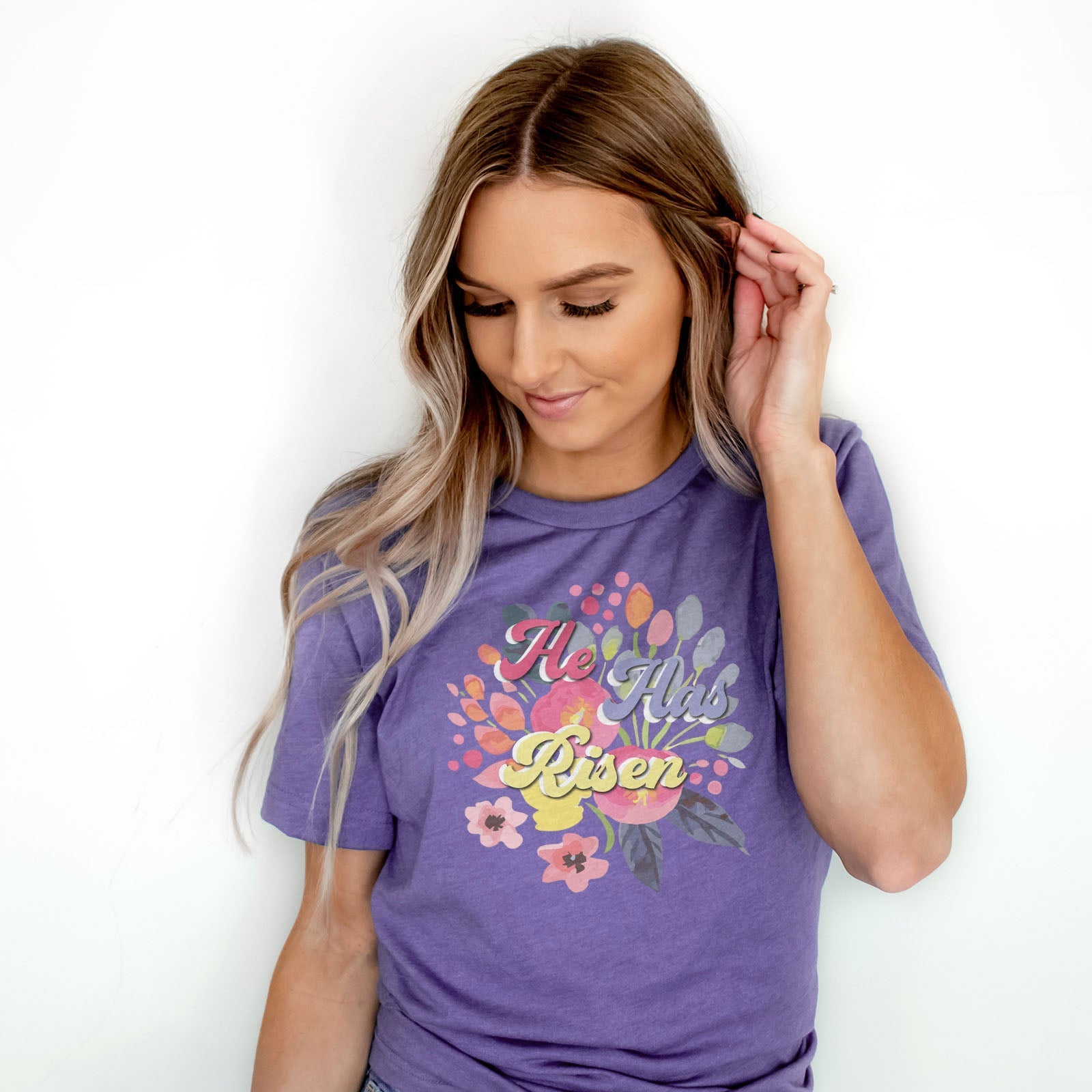 He Has Risen 3D Easter Floral Tee Shirts For Women - Christian Easter T Shirts