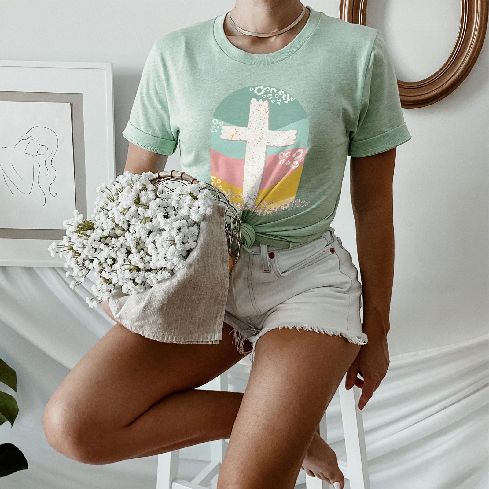 He is Not Here He Has Risen Tee Shirts For Women - Christian Easter T Shirts