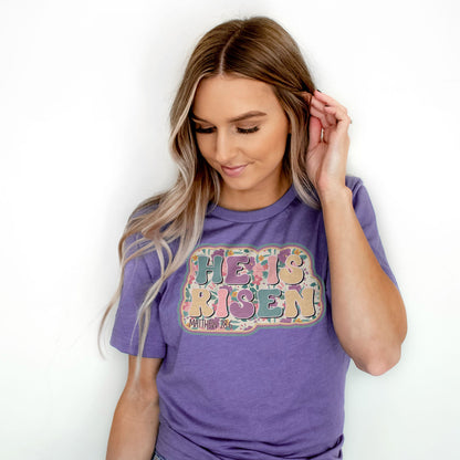 He Is Risen Design Retro Easter Tee Shirts For Women - Christian Easter T Shirts