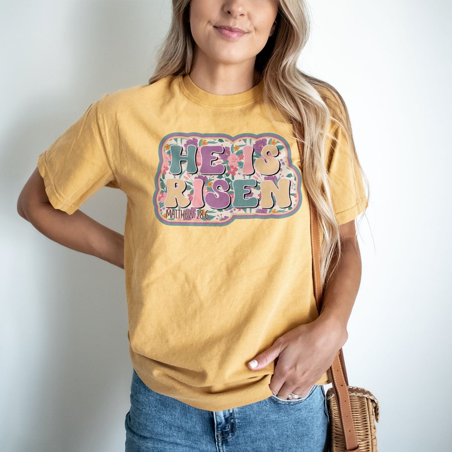 He Is Risen Design Retro Easter Tee Shirts For Women - Christian Easter T Shirts