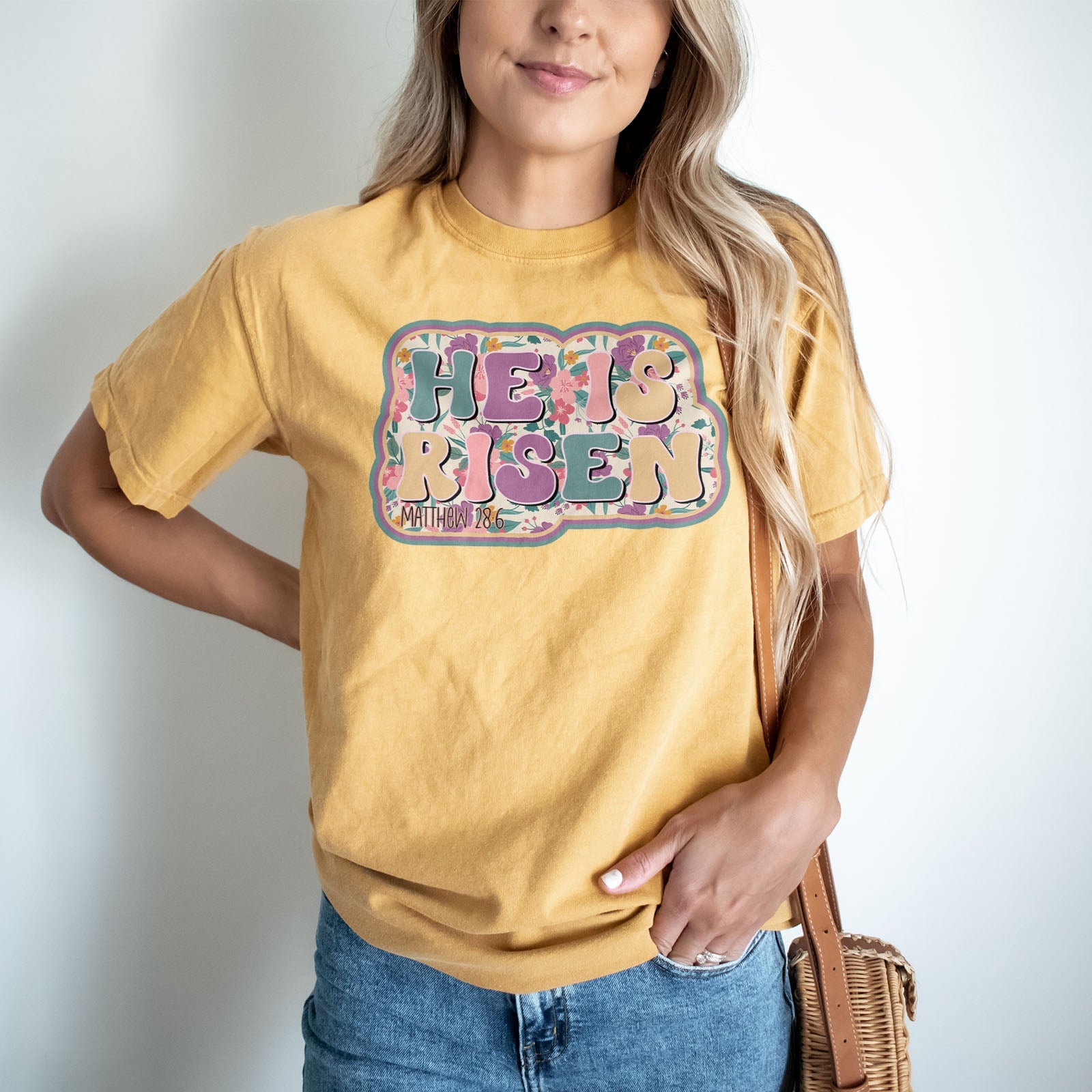 He Is Risen Design Retro Easter Tee Shirts For Women - Christian Easter T Shirts