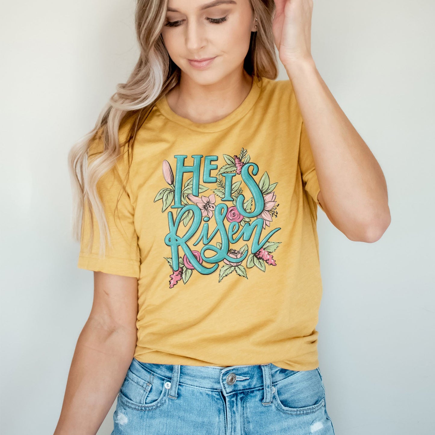 He is Risen Easter Flowers Tee Shirts For Women - Christian Easter T Shirts