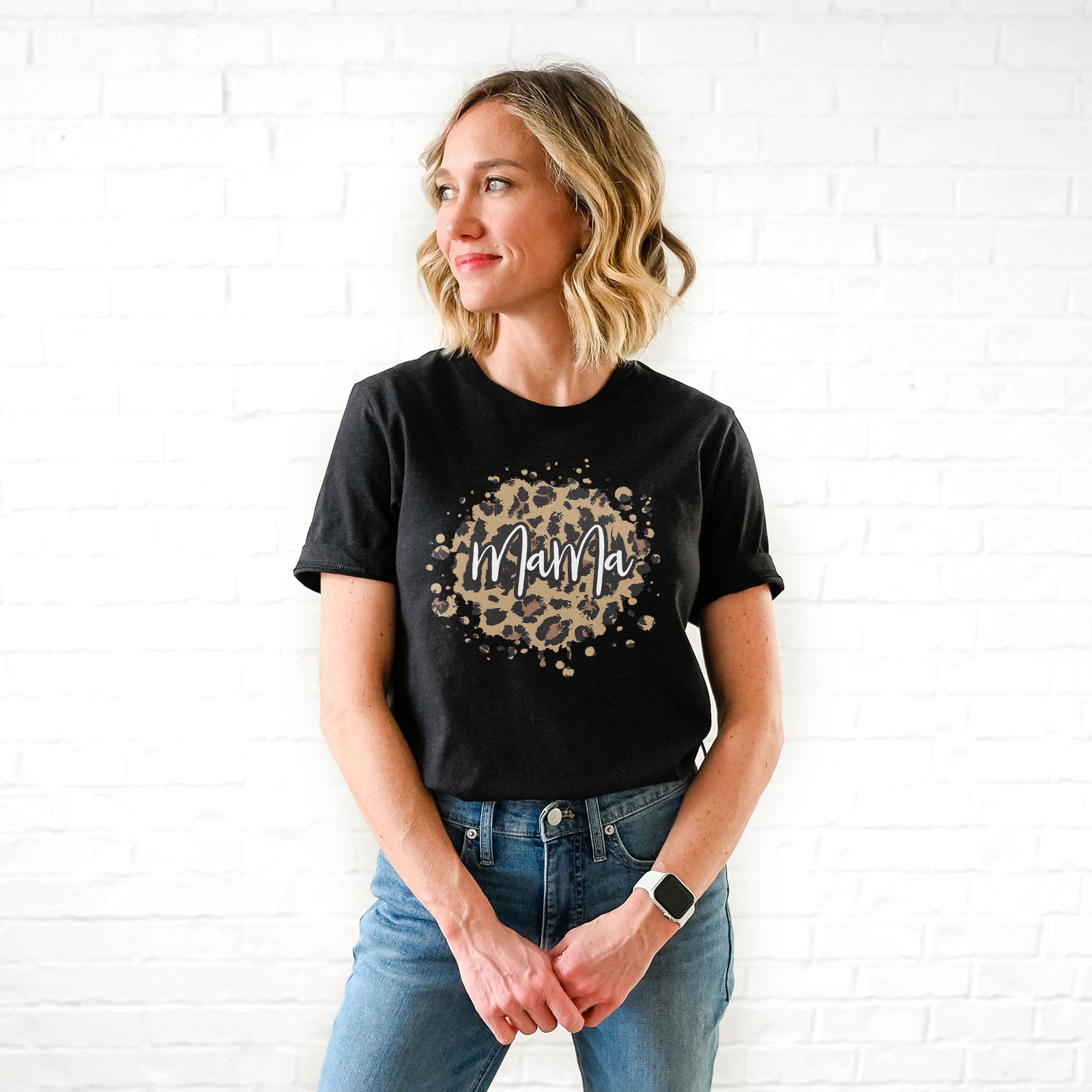 Leopard Splash Mama Tee Shirts For Women - Christian Shirts for Women - Religious Tee Shirts