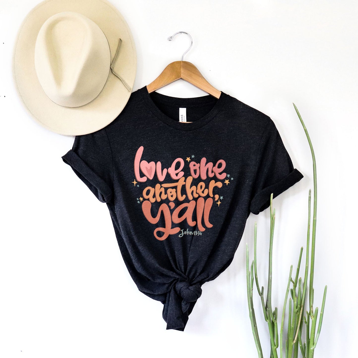 Love One Another Y'all Tee Shirts For Women - Christian Shirts for Women - Religious Tee Shirts