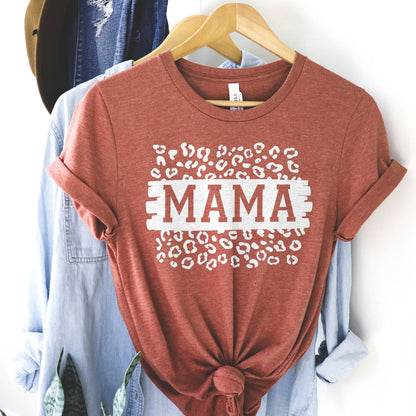Mama Leopard Block Tee Shirts For Women - Christian Shirts for Women - Religious Tee Shirts