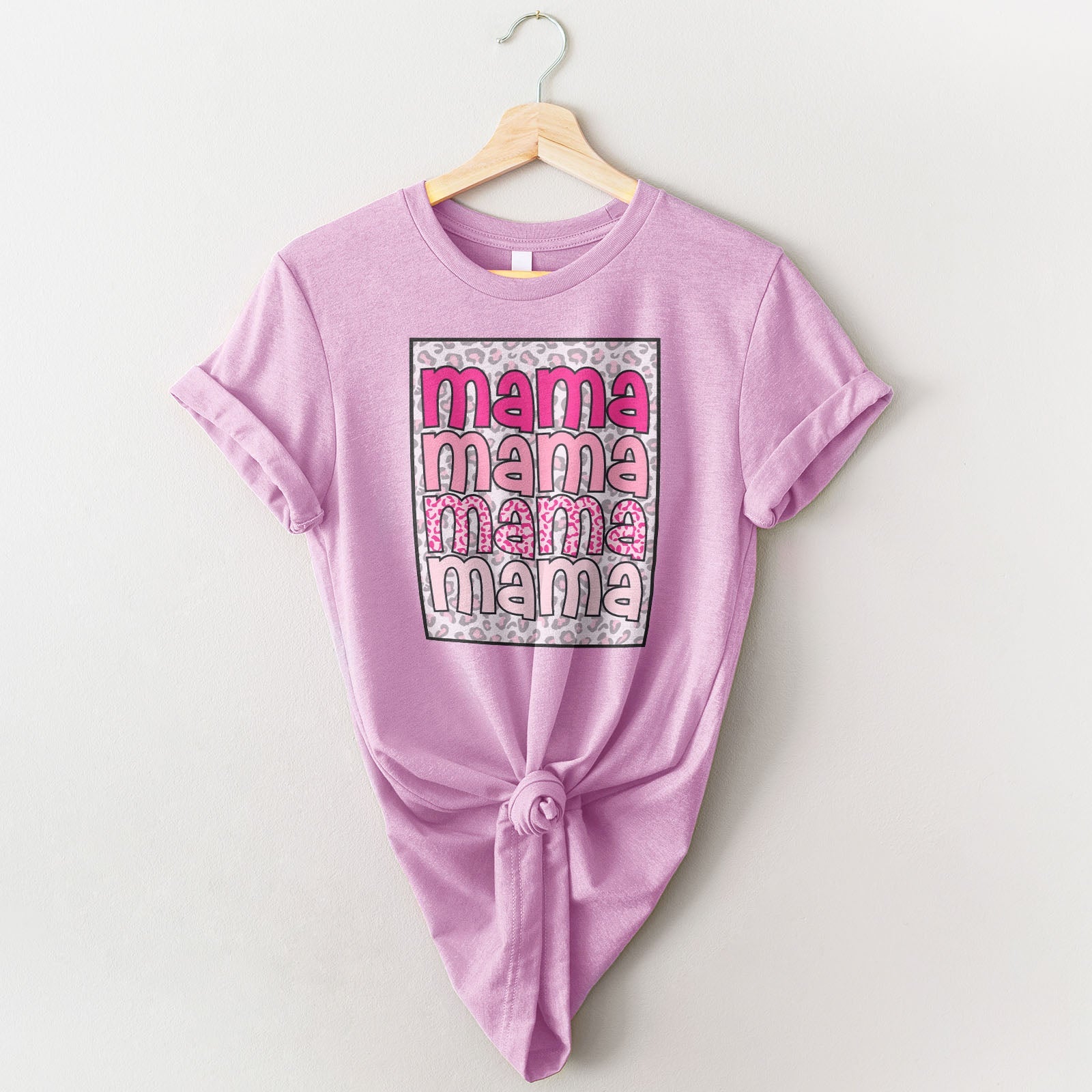 Pink Leopard Mama Tee Shirts For Women - Christian Shirts for Women - Religious Tee Shirts