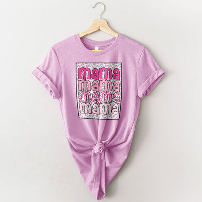 Pink Leopard Mama Tee Shirts For Women - Christian Shirts for Women - Religious Tee Shirts