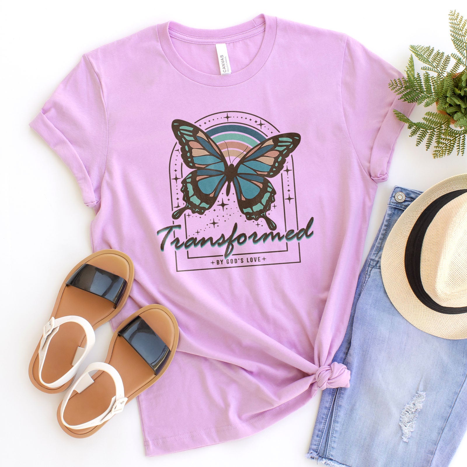 Transformed By God's Love Tee Shirts For Women - Christian Shirts for Women - Religious Tee Shirts