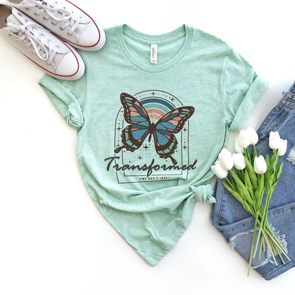 Transformed By God's Love Tee Shirts For Women - Christian Shirts for Women - Religious Tee Shirts