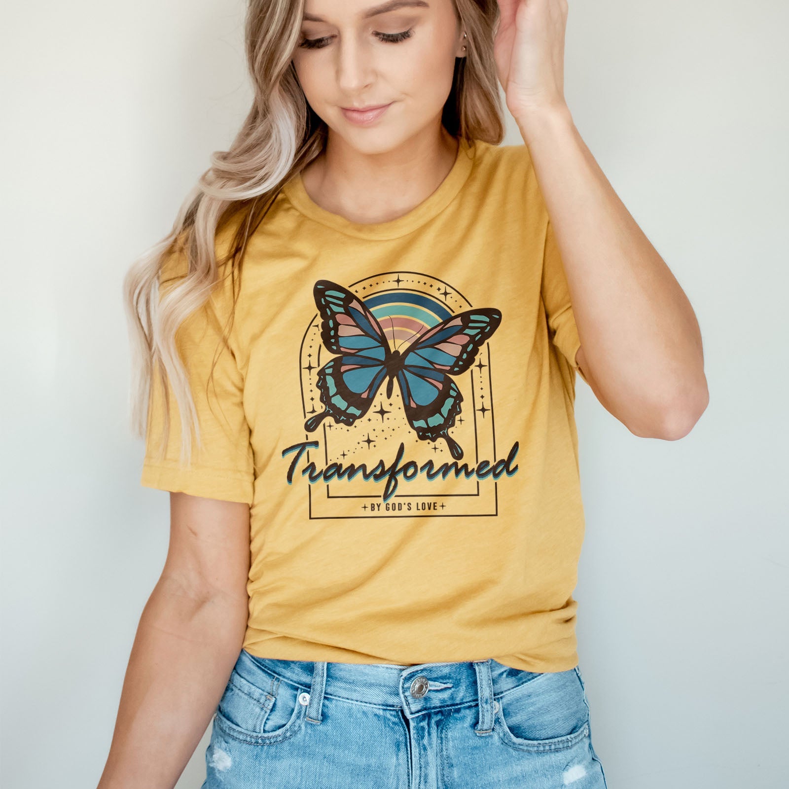 Transformed By God's Love Tee Shirts For Women - Christian Shirts for Women - Religious Tee Shirts