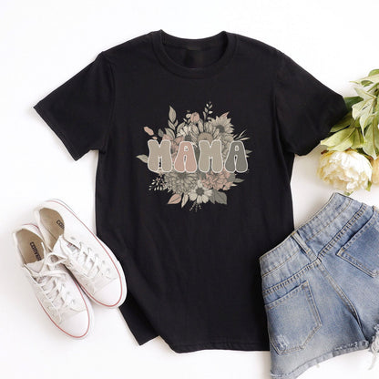 Vintage Floral Mama Tee Shirts For Women - Christian Shirts for Women - Religious Tee Shirts