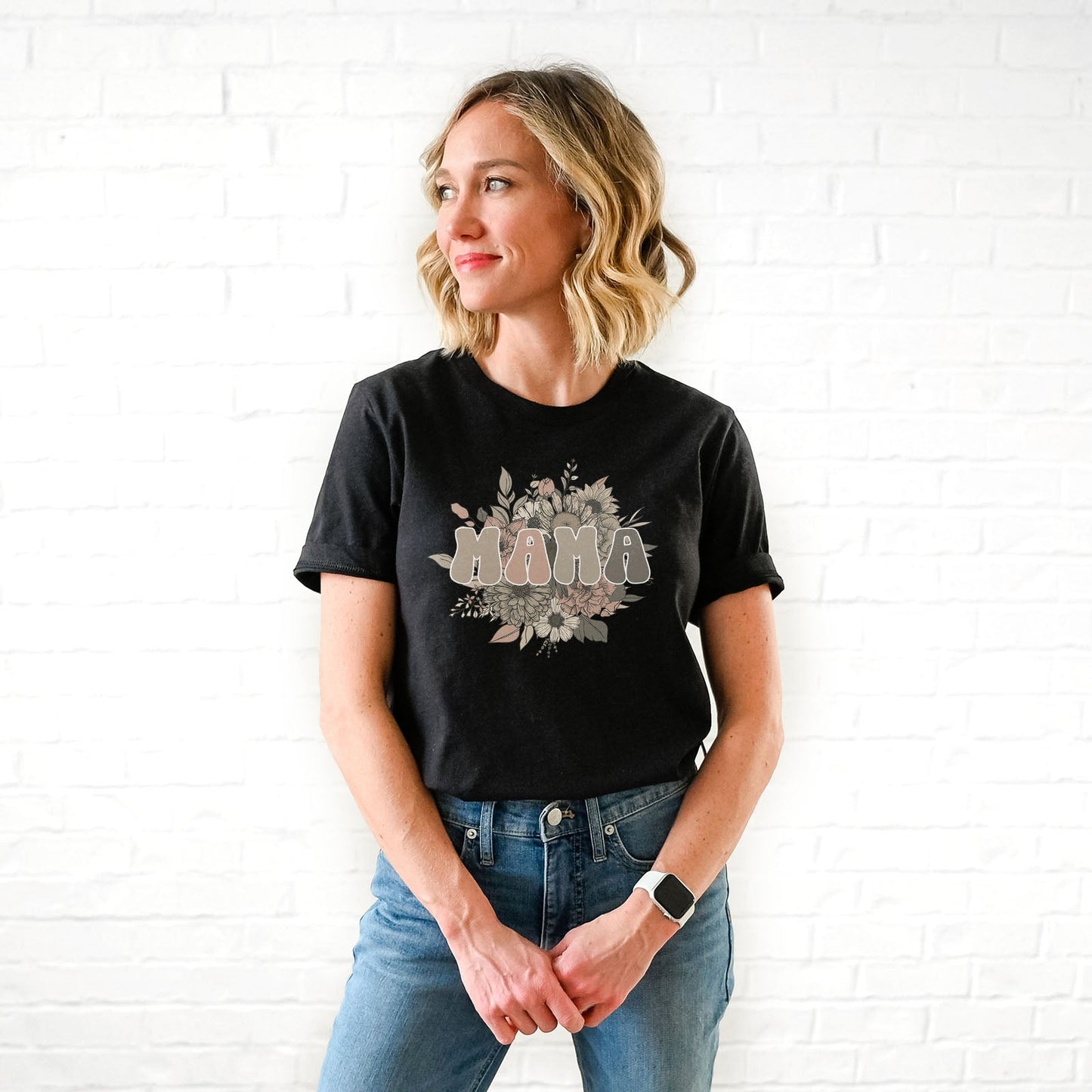 Vintage Floral Mama Tee Shirts For Women - Christian Shirts for Women - Religious Tee Shirts